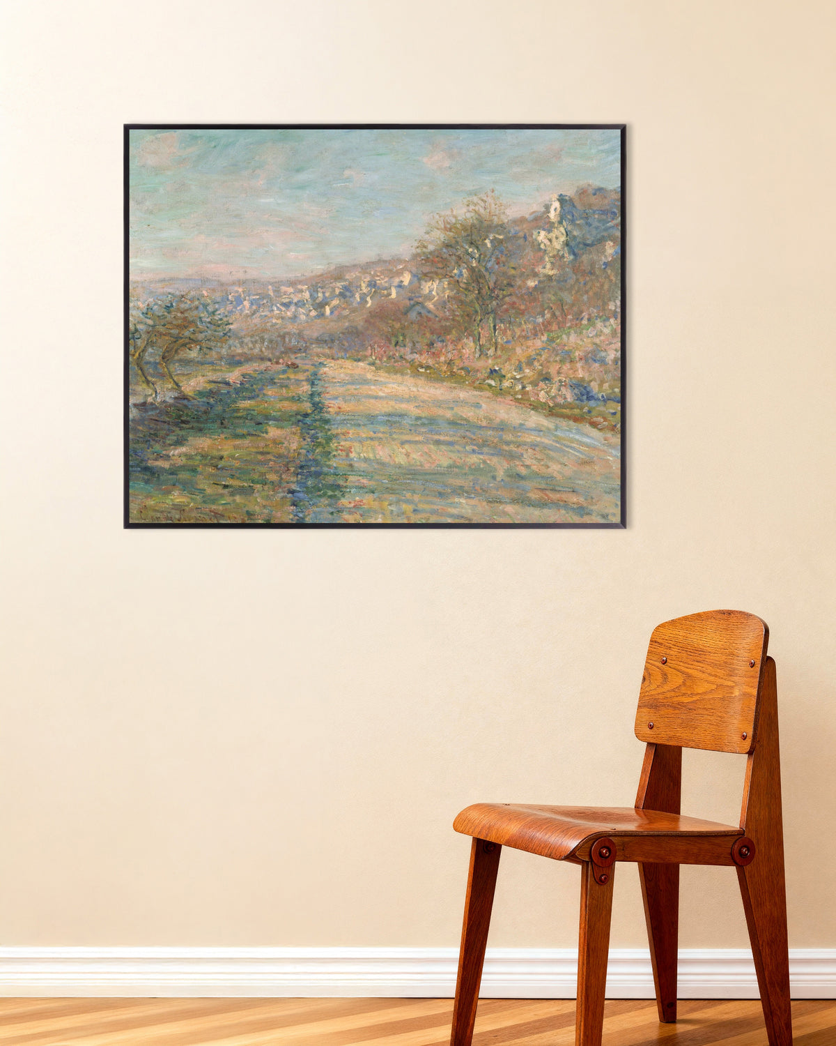 Poster Vägen till La Roche-Guyon (1880) av Claude Monet med metallram