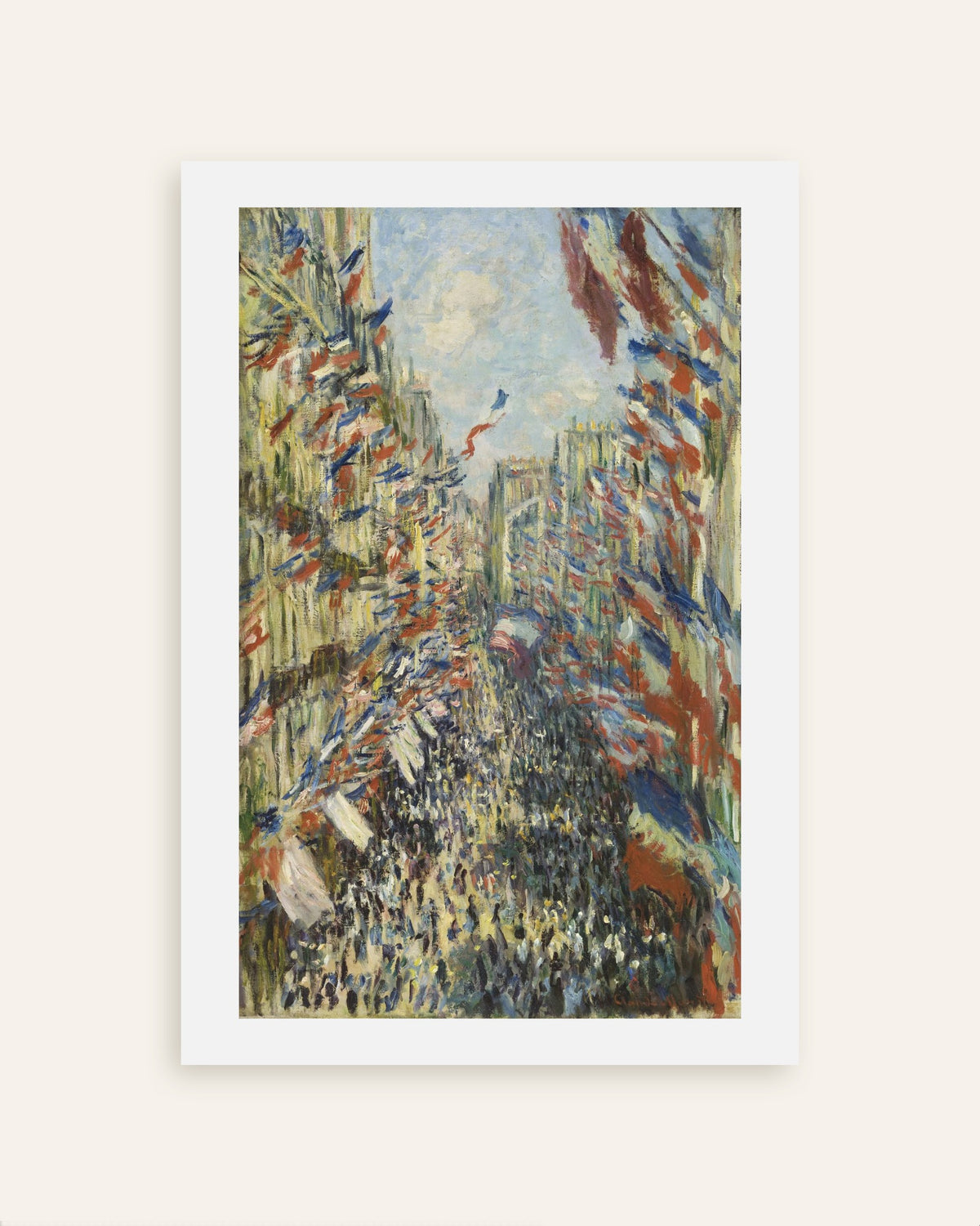 Poster Rue Montorgueil i Paris, festen den 30 juni 1878 av Claude Monet, miniatyr