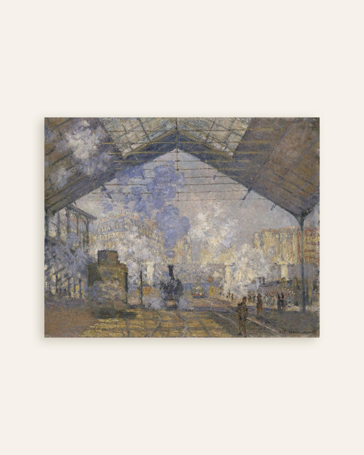 Poster Gare Saint-Lazare (1877) av Claude Monet, miniatyr