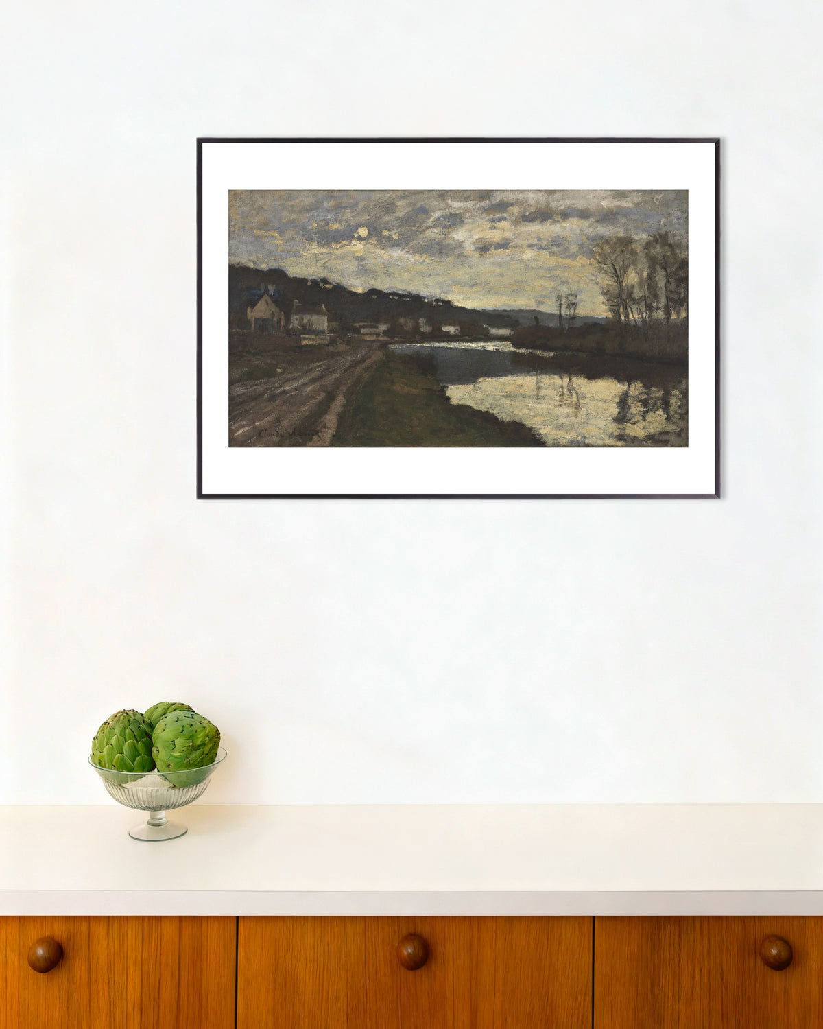 Poster Seine vid Bougival (1870) av Claude Monet med metallram