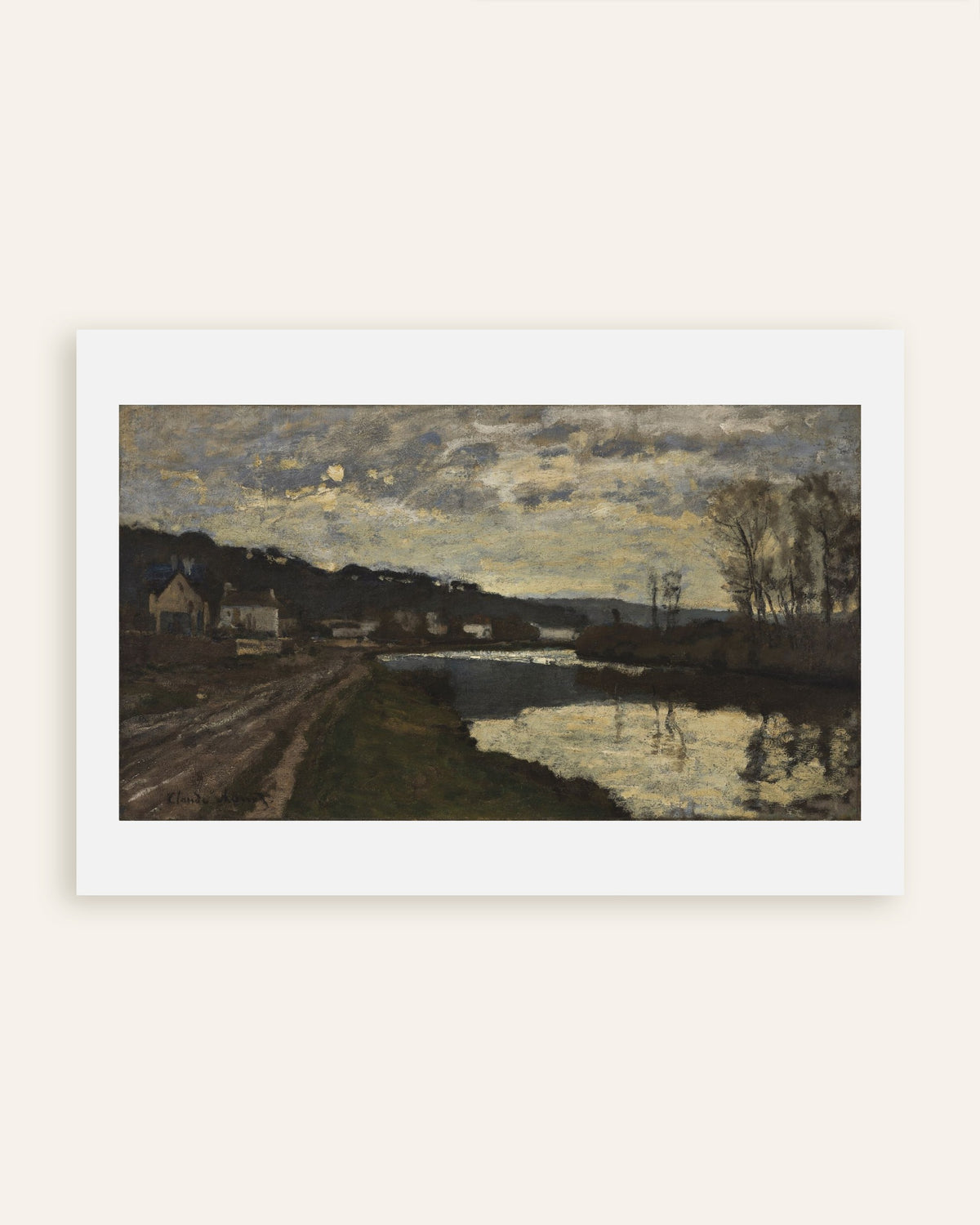 Poster Seine vid Bougival (1870) av Claude Monet, miniatyr