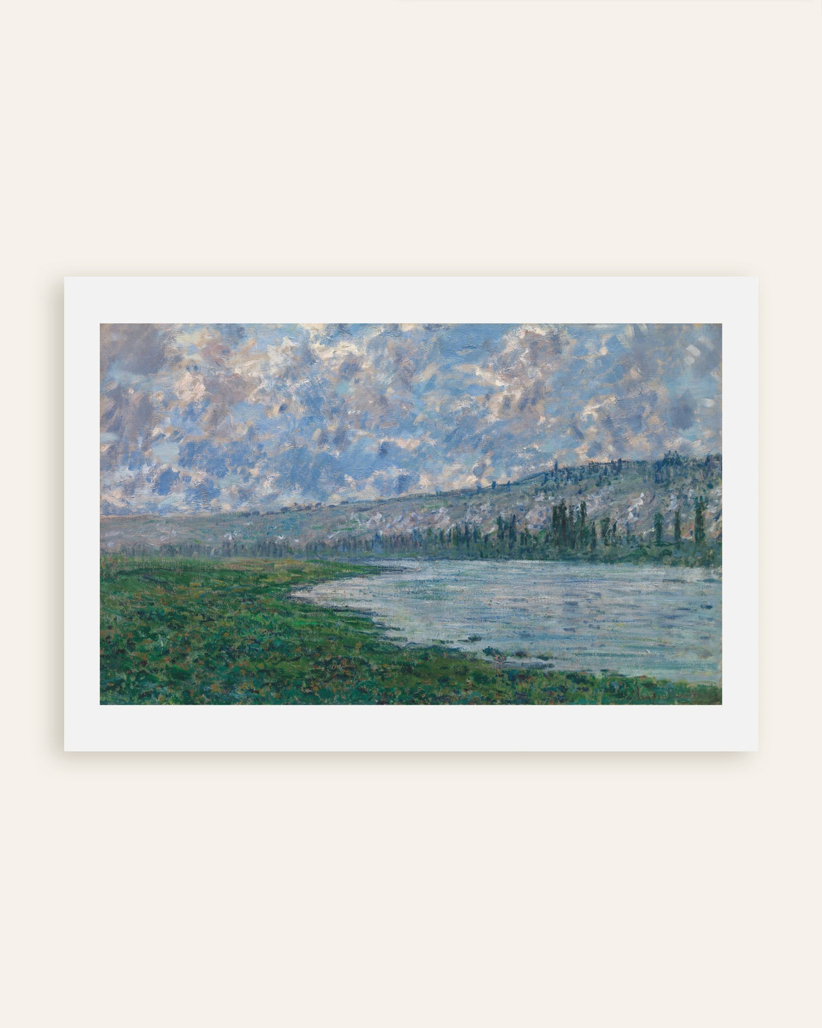 Poster Seine vid Vétheuil (1880) av Claude Monet, miniatyr