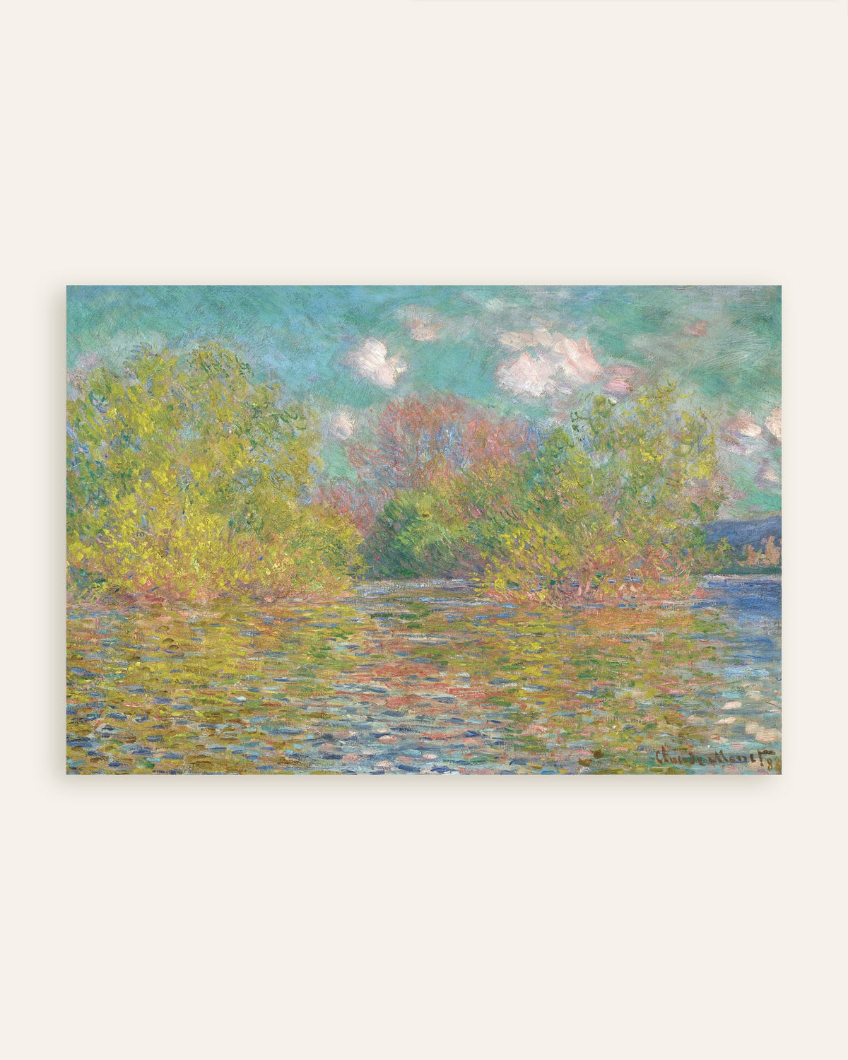 Poster Seine nära Giverny (1888) av Claude Monet, miniatyr