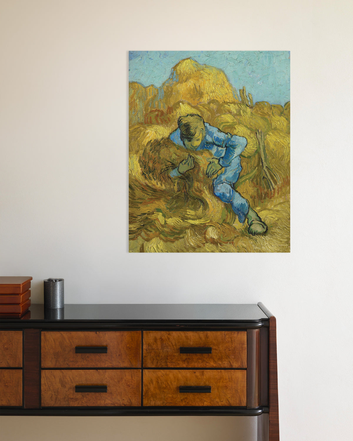 Poster med Buntbindaren, efter Millet (1889) av Vincent van Gogh