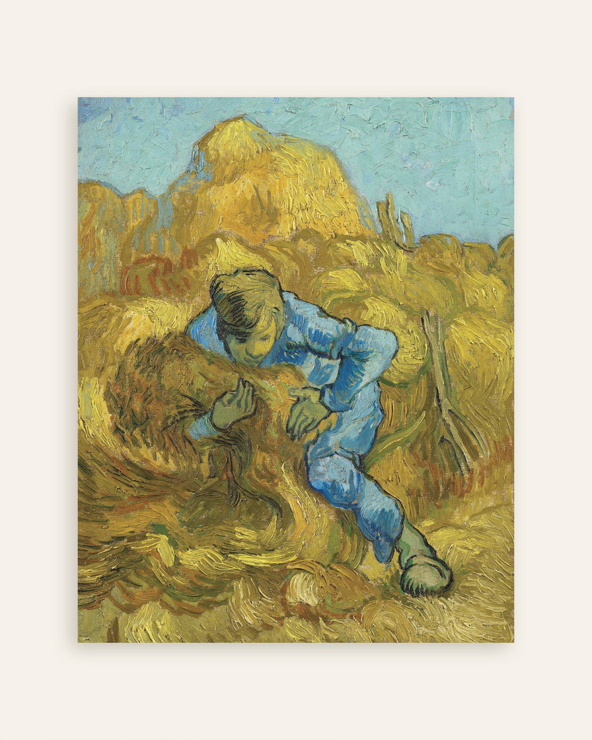 Poster med Buntbindaren, efter Millet (1889) av Vincent van Gogh, miniatyr