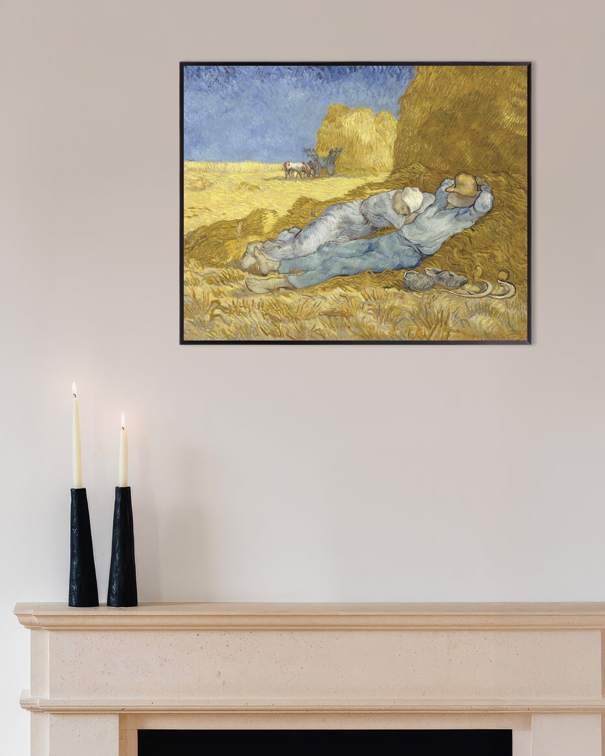 Poster av Siestan, efter Millet (1890) av Vincent van Gogh, med metallram