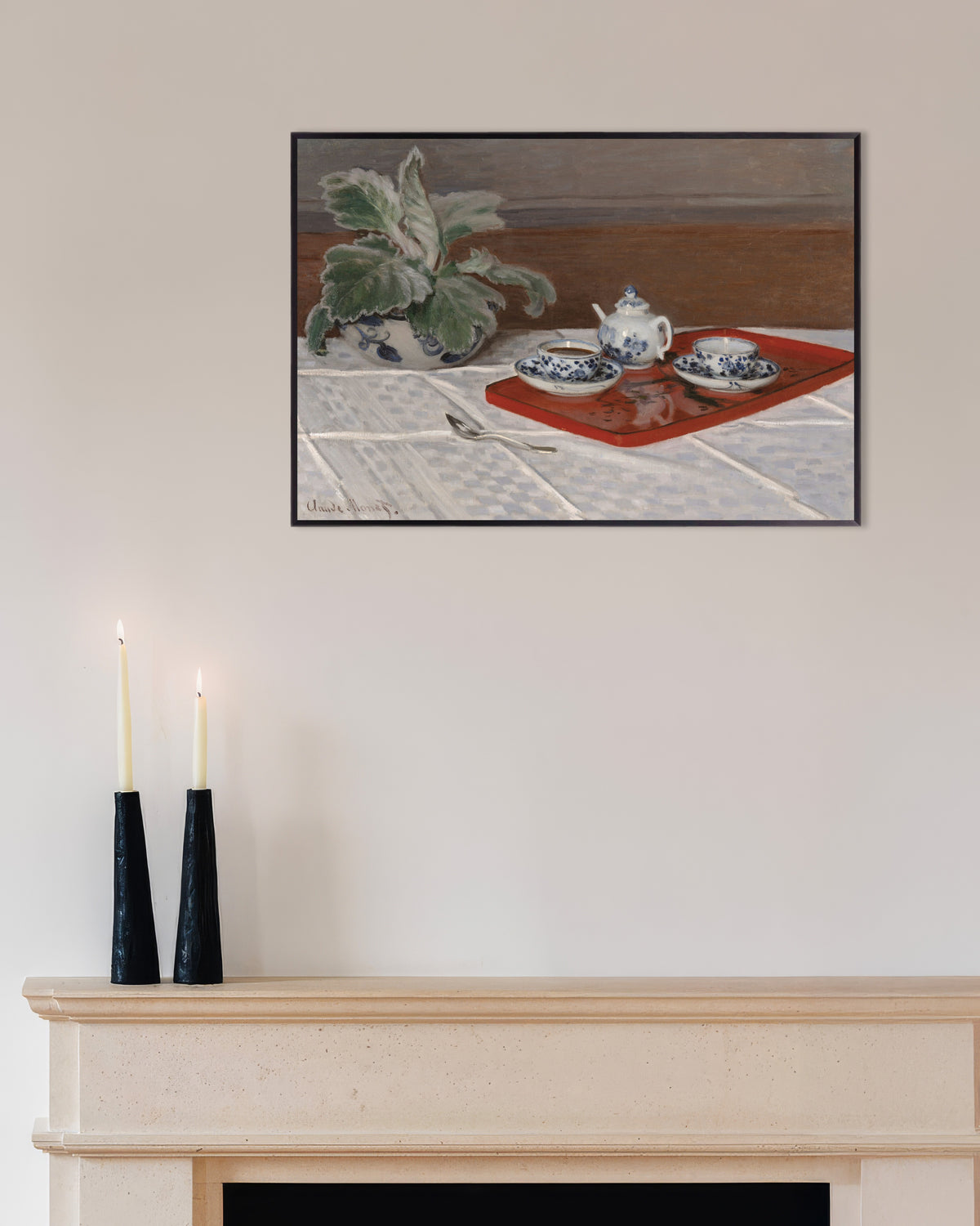Poster Teservisen (1872) av Claude Monet med metallram