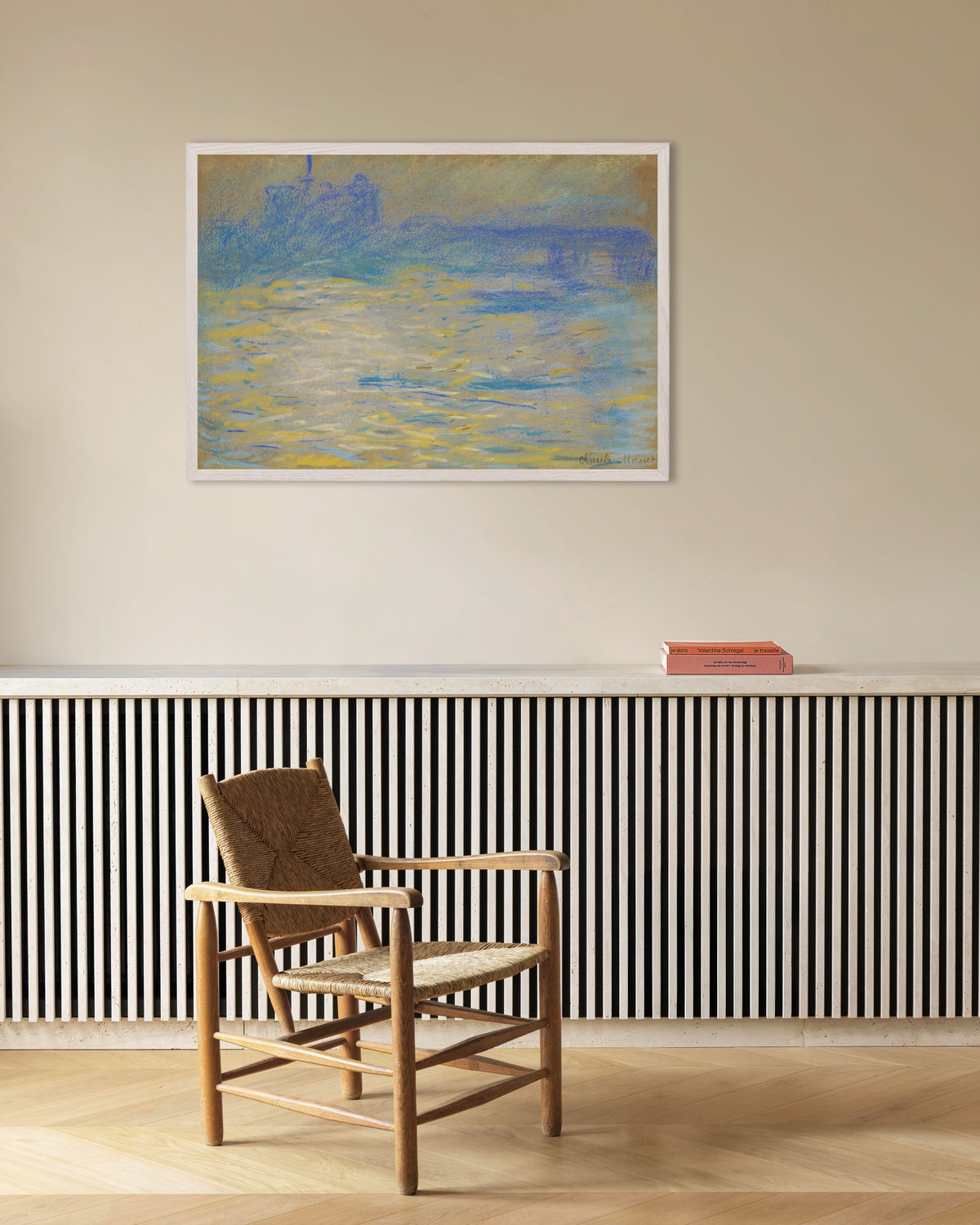 Poster Themsen (1901) av Claude Monet med vit träram