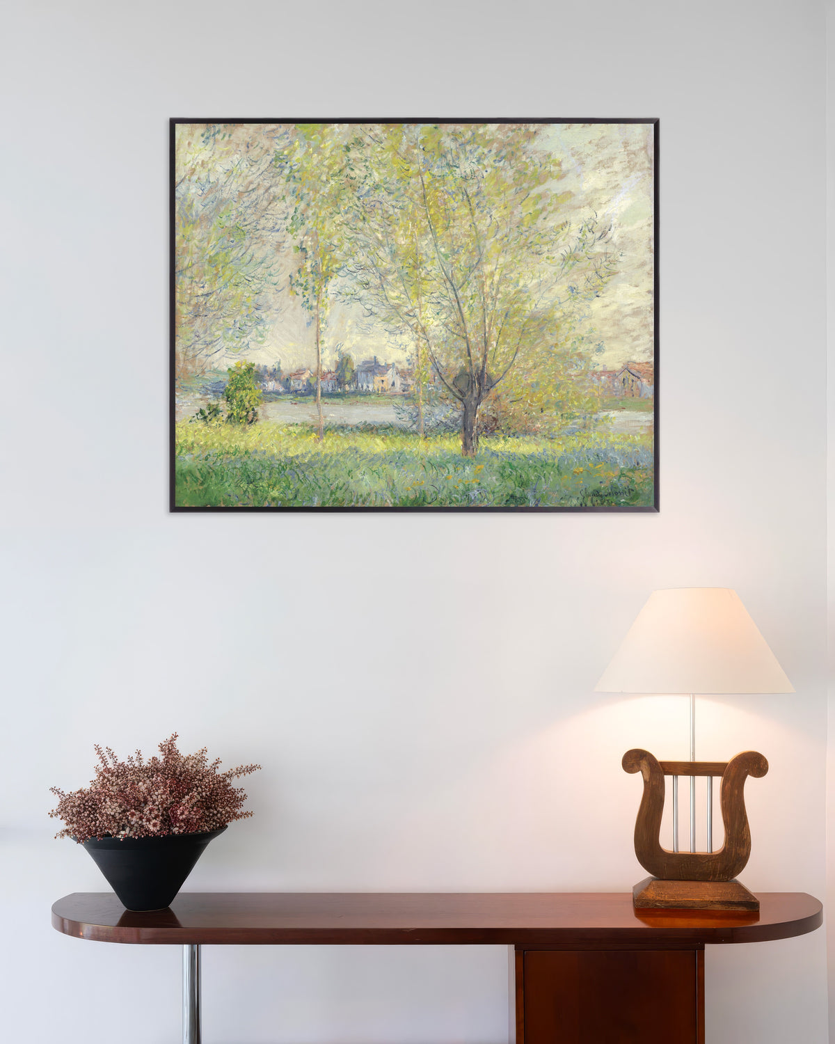 Poster Pilträden (1880) av Claude Monet med metallram