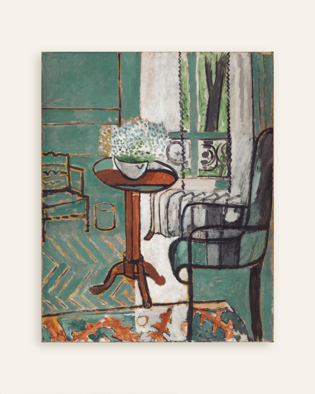 Fönstret (Interiör med förgätmigej) av Henri Matisse, poster, miniatyrbild