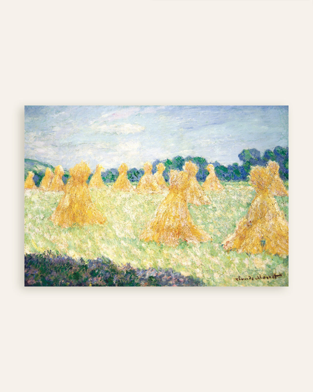 Poster Flickorna i Giverny, solljus (1894) av Claude Monet, miniatyr