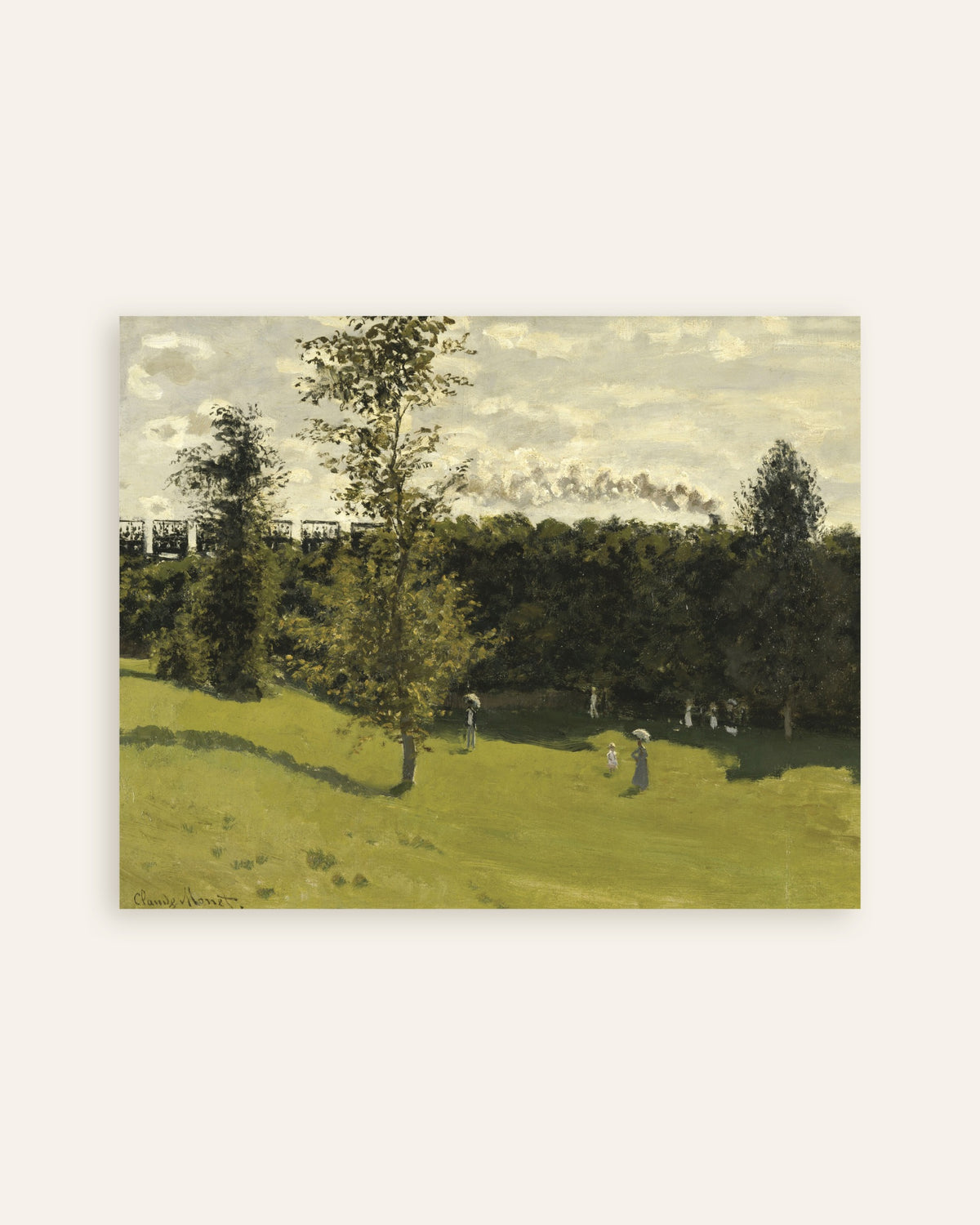 Poster Tåg på landsbygden (ca 1870) av Claude Monet, miniatyr