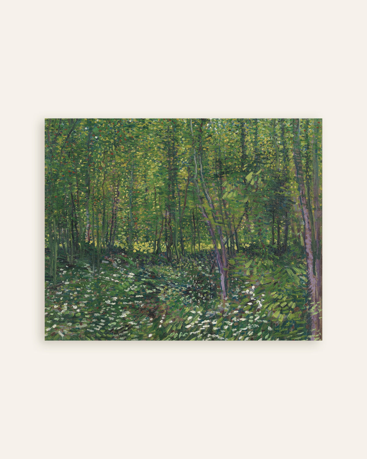 Poster med Träd och snårskog (1887) av Vincent van Gogh, miniatyr