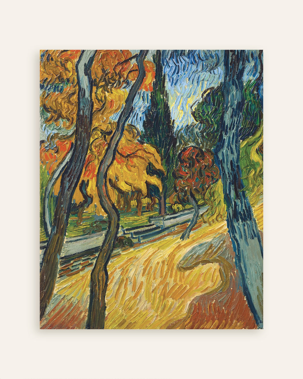 Poster med Träden i asylens trädgård (1889) av Vincent van Gogh, miniatyr