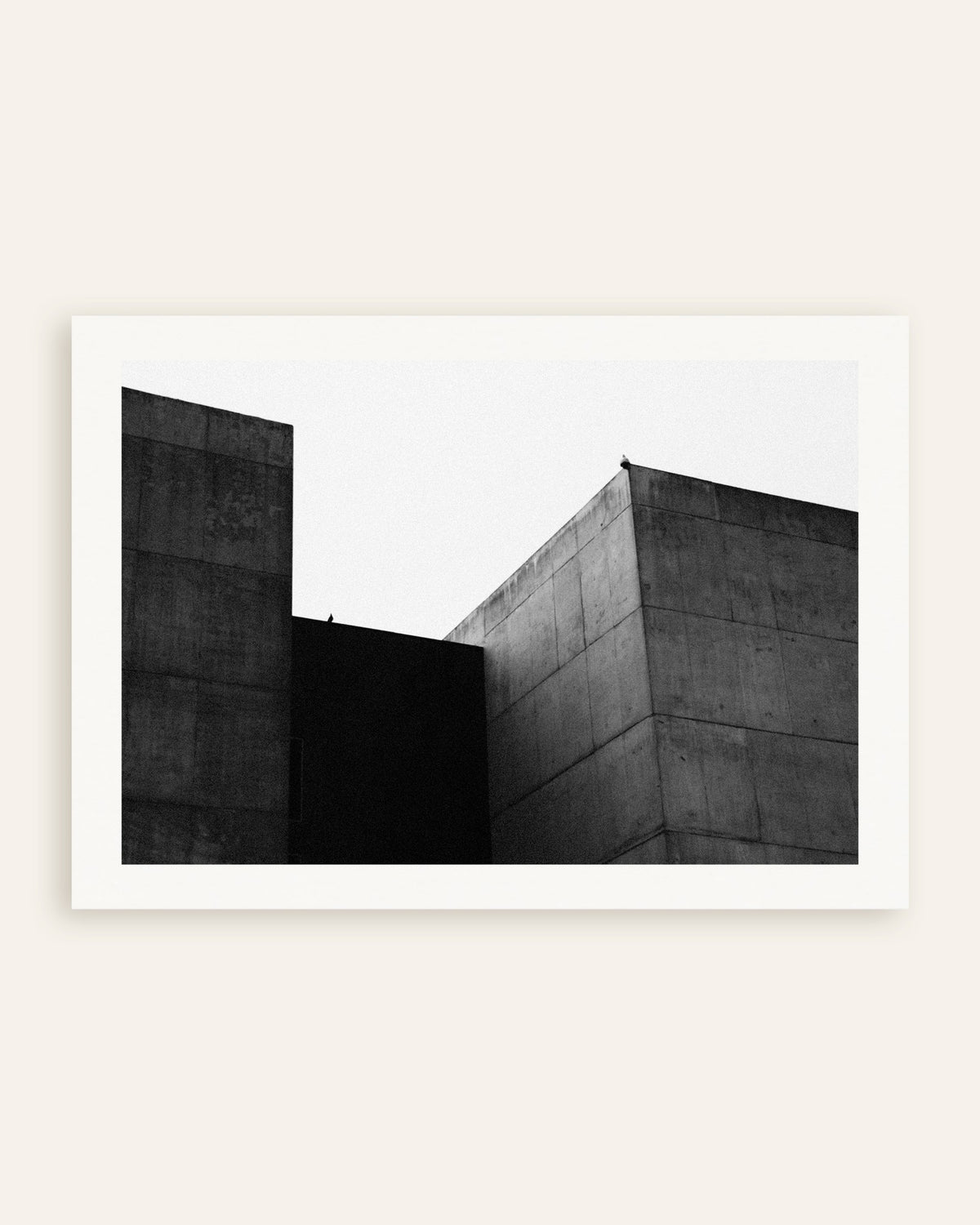 Poster ”Två betongblock och en fågel”, miniatyr