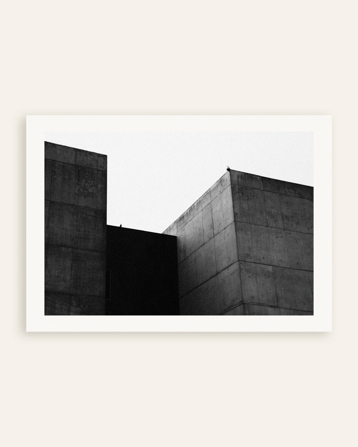 Poster ”Två betongblock och en fågel”, miniatyr