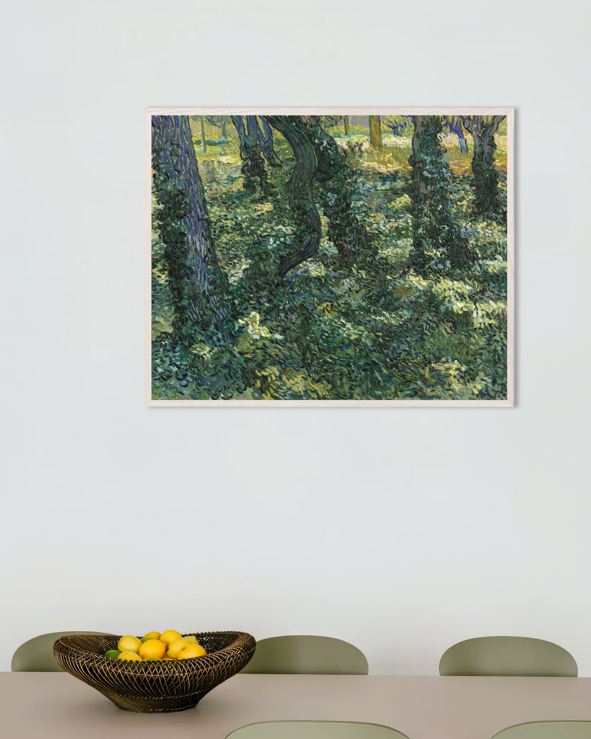 Undergrowth (1887) av Vincent van Gogh, poster med vit träram