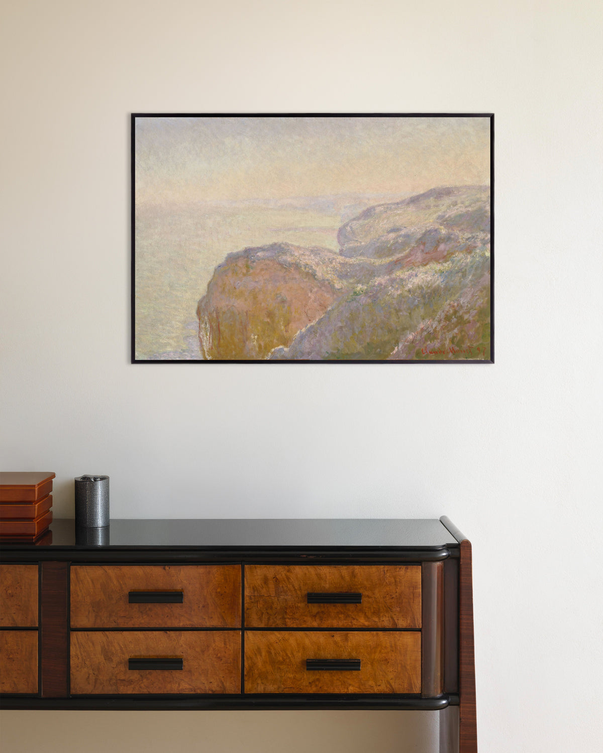 Poster Val-Saint-Nicolas nära Dieppe, morgon (1897) av Claude Monet med metallram