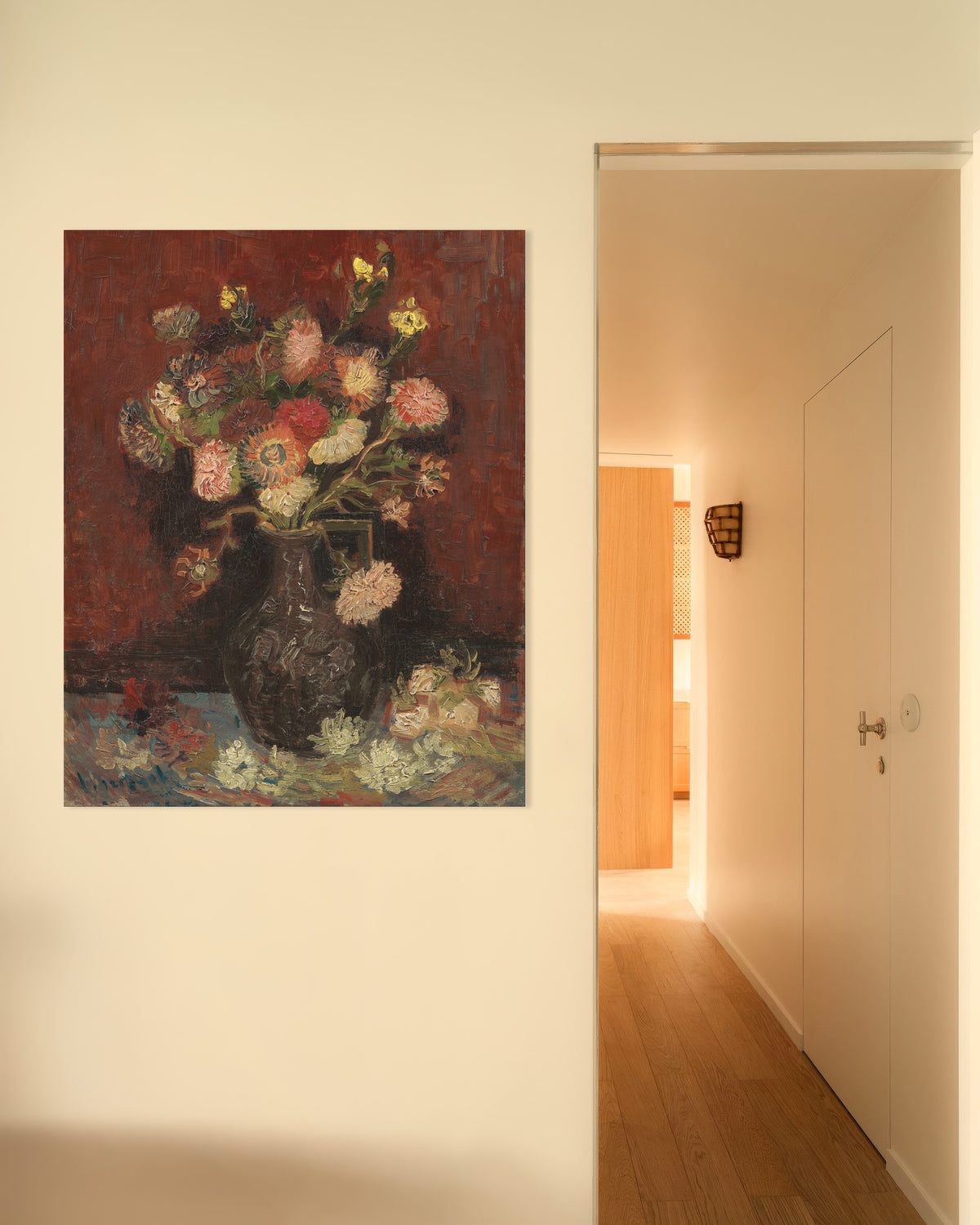Poster av Vas med kinesiska astrar och gladiolus (1886) av Vincent van Gogh