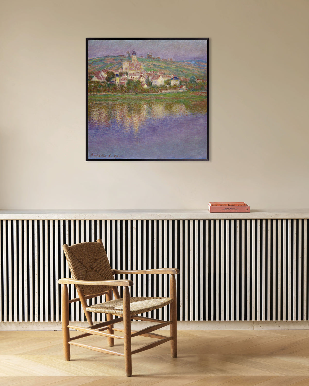 Poster Vétheuil (1901) av Claude Monet med metallram