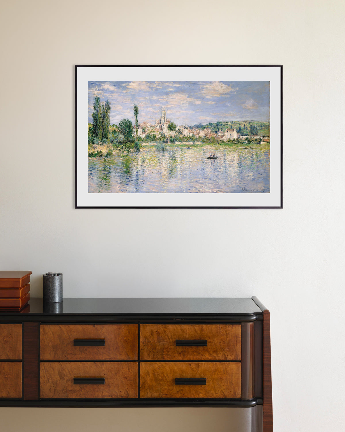 Poster Vétheuil på sommaren (1880) av Claude Monet med metallram