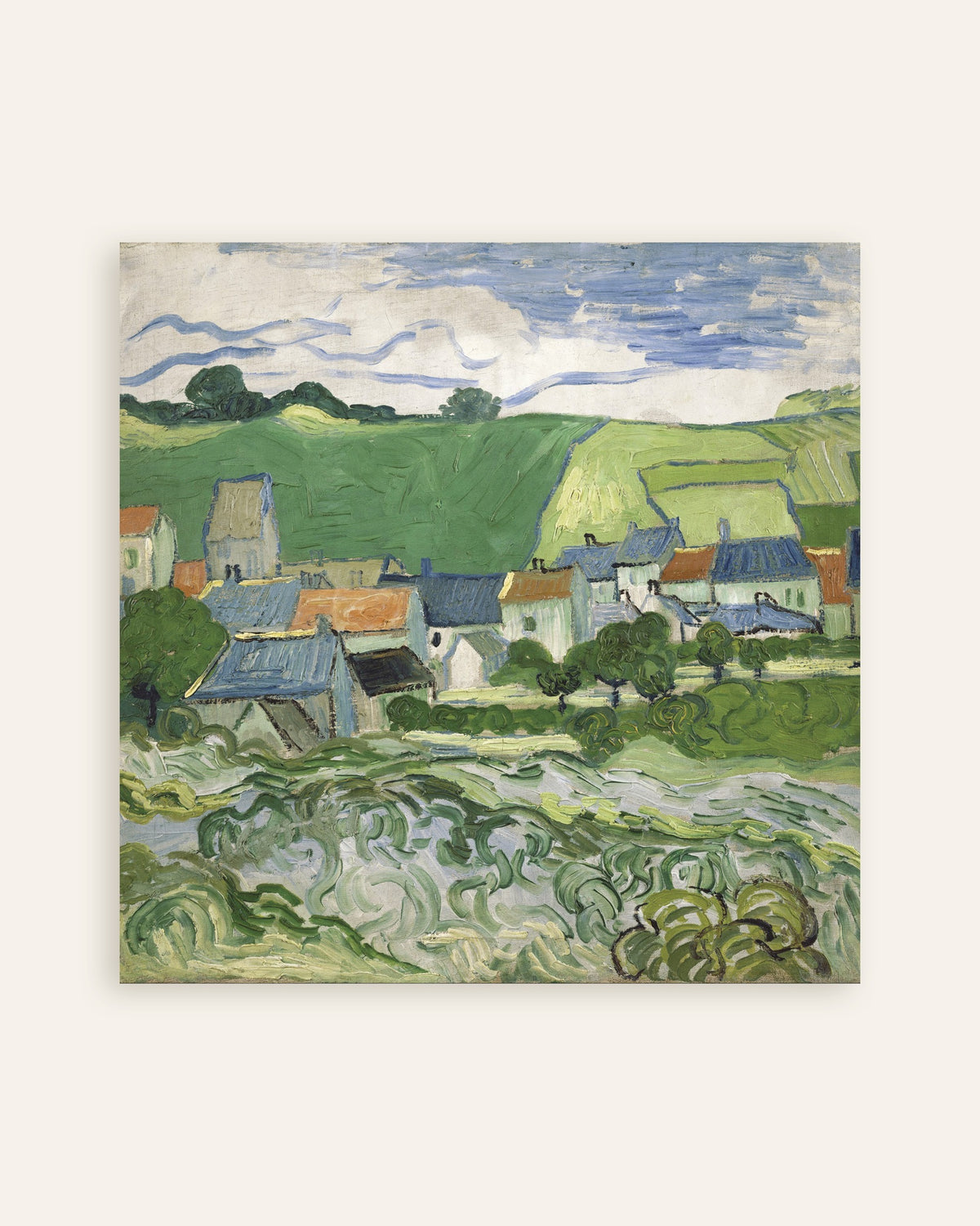 Poster av Utsikt över Auvers (1890) av Vincent van Gogh, miniatyr