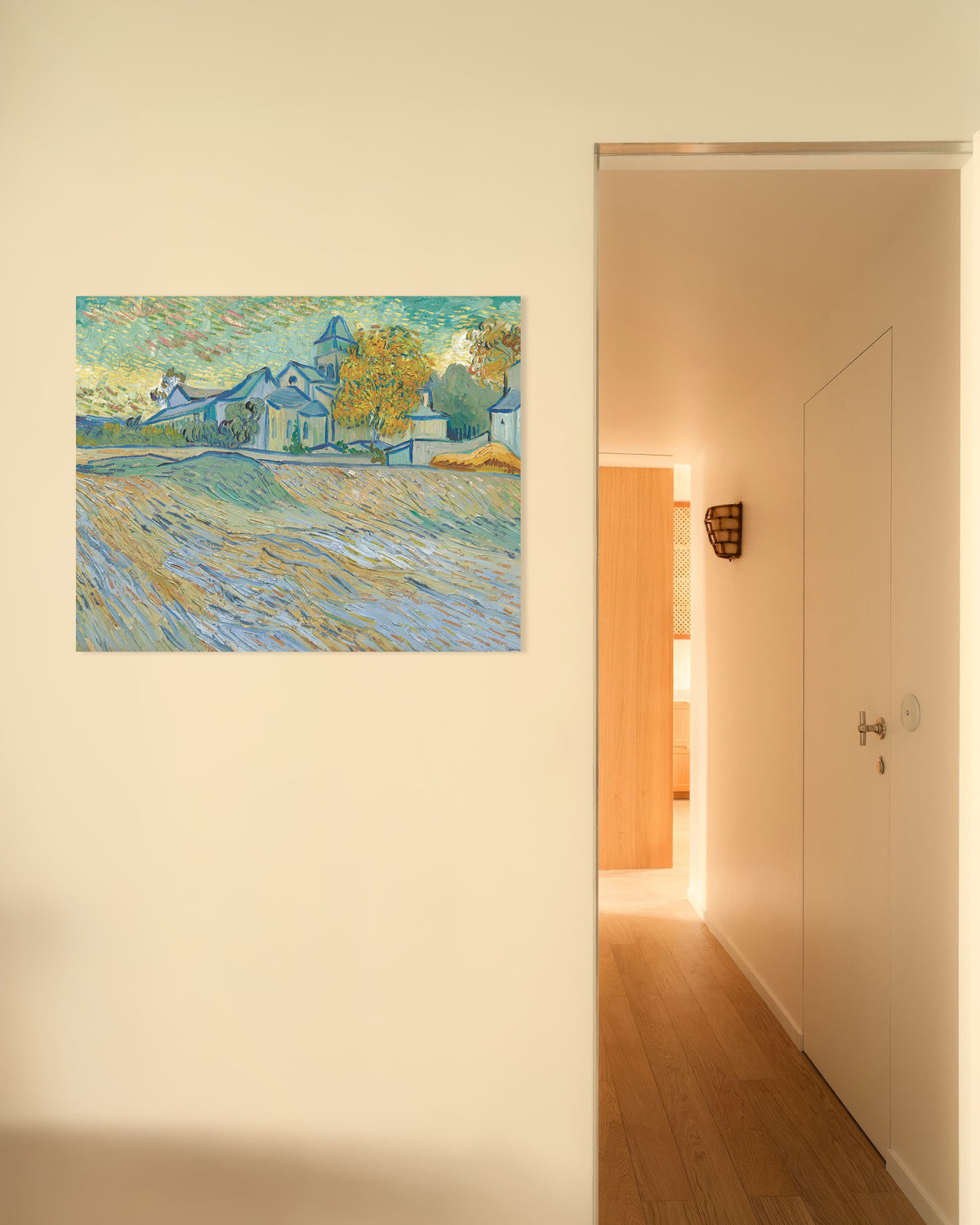 Poster med Vy över asylen och kapellet i Saint-Rémy (1889) av Vincent van Gogh