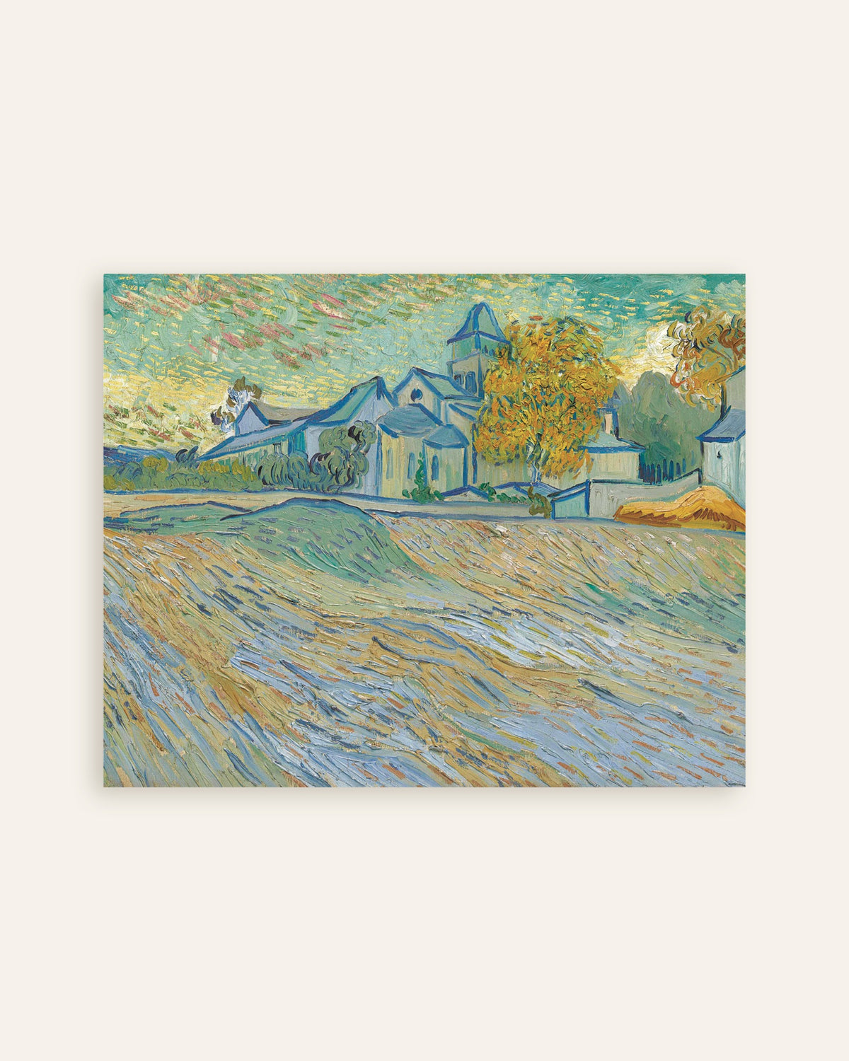 Poster med Vy över asylen och kapellet i Saint-Rémy (1889) av Vincent van Gogh, miniatyr