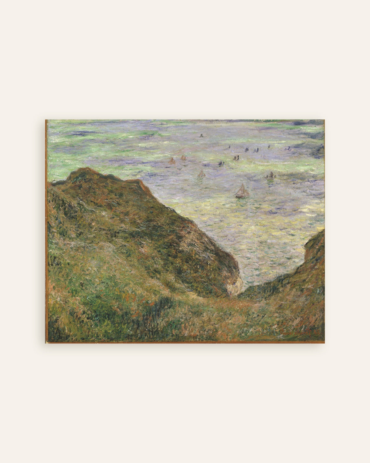Poster Utsikt över havet (1882) av Claude Monet, miniatyr