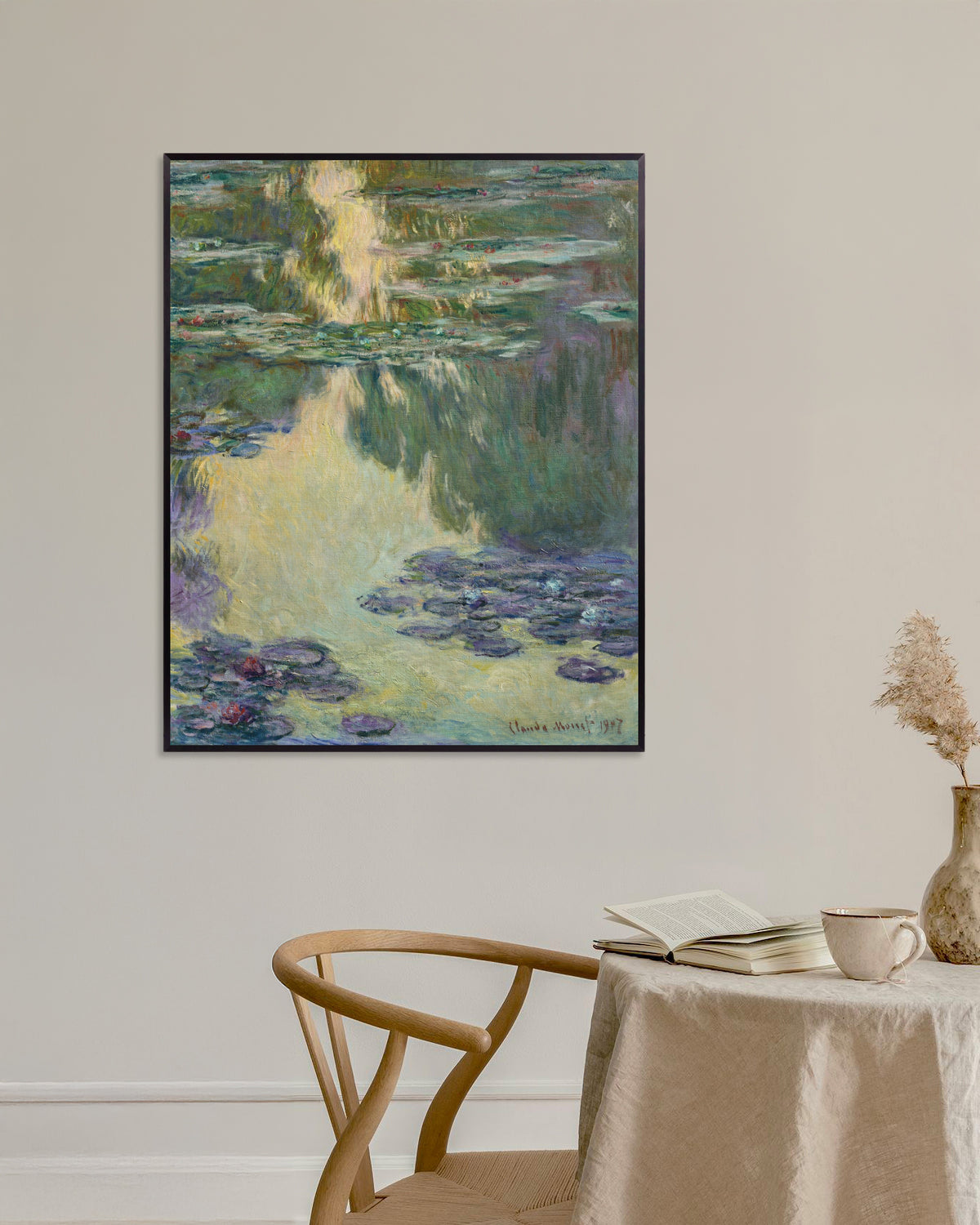 Poster Näckrosor (1907) av Claude Monet med metallram