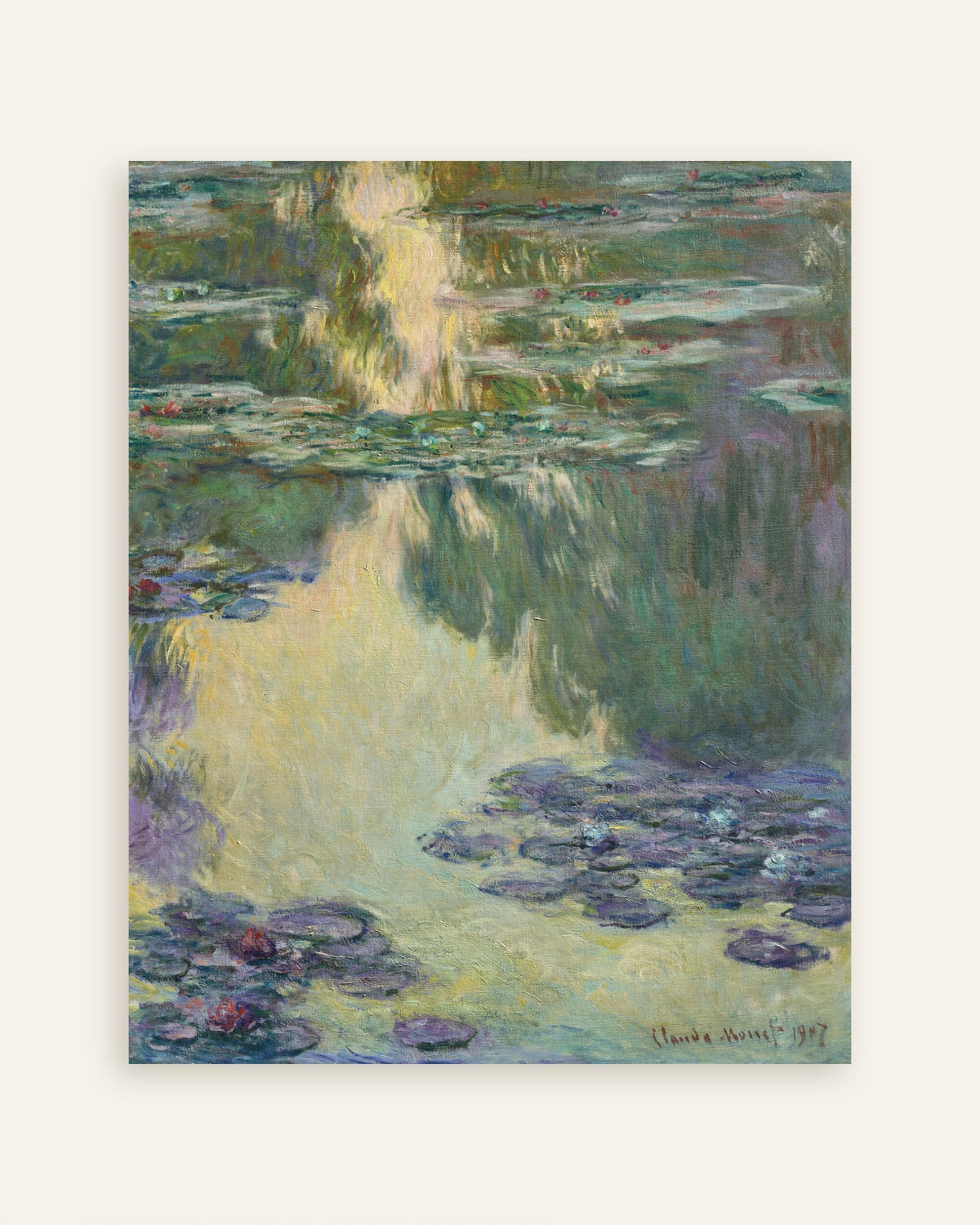 Poster Näckrosor (1907) av Claude Monet, miniatyr