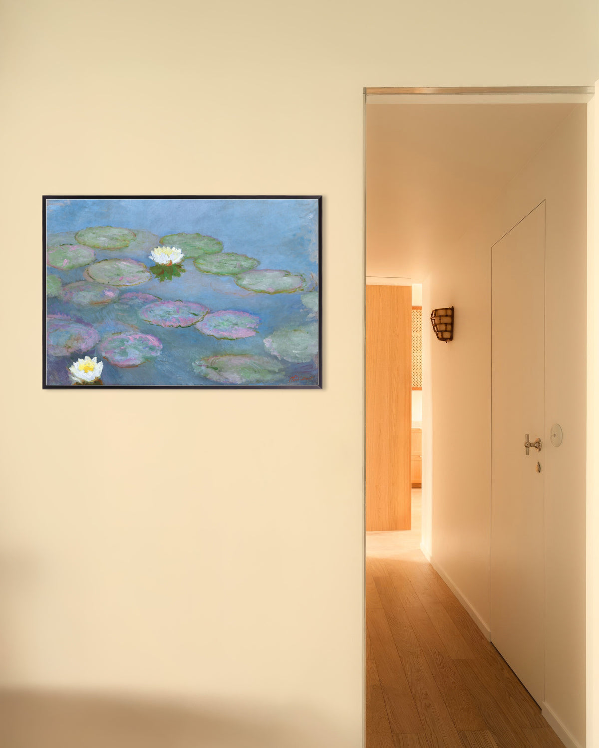 Poster Näckrosor (ca 1897–1899) av Claude Monet med metallram