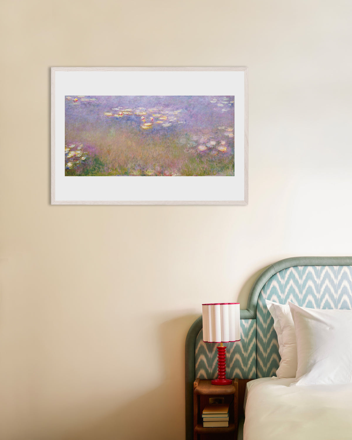 Poster Näckrosor (ca 1915–1926) av Claude Monet med vit träram