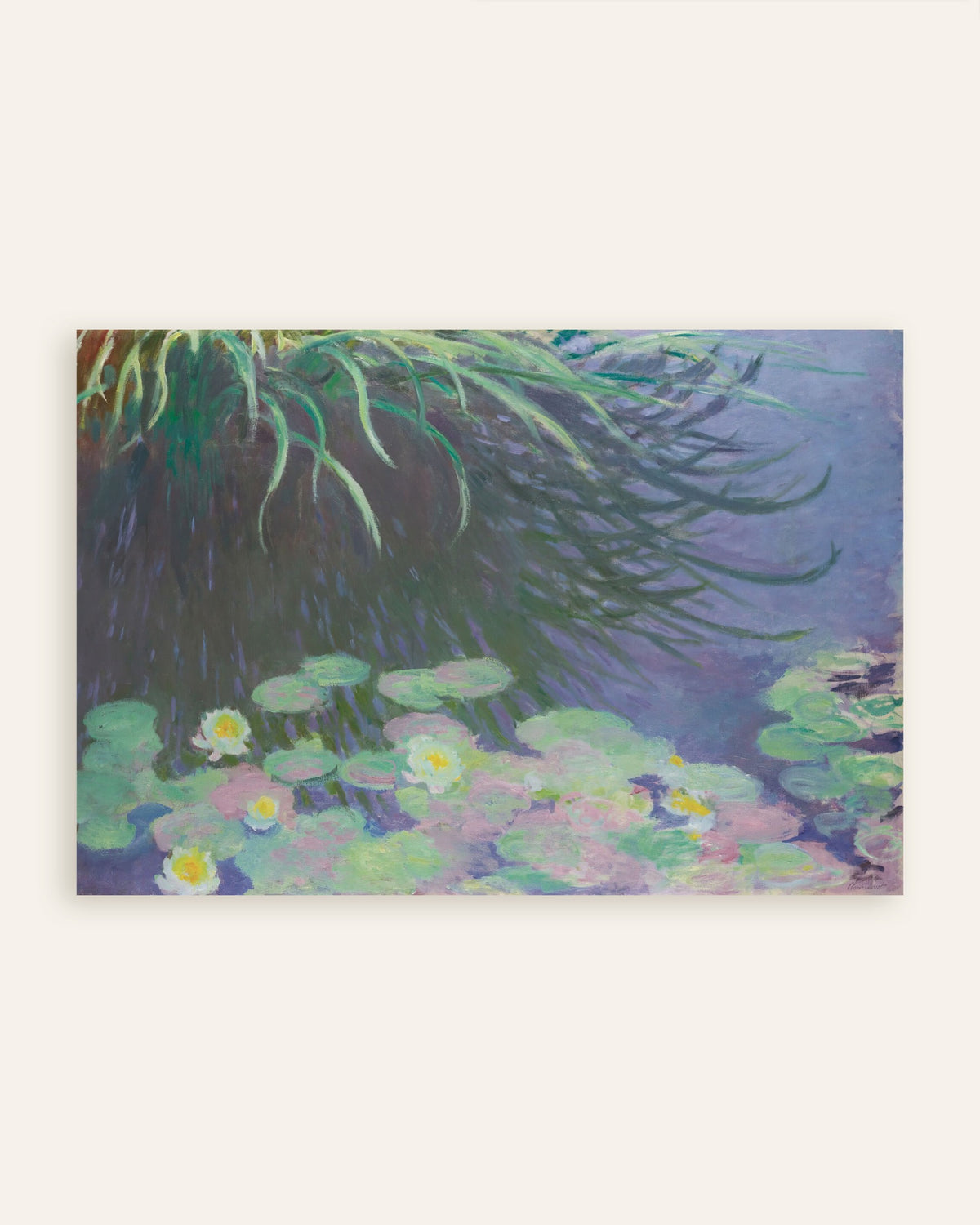 Poster Näckrosor med speglingar av högt gräs (1914–1917) av Claude Monet, miniatyr
