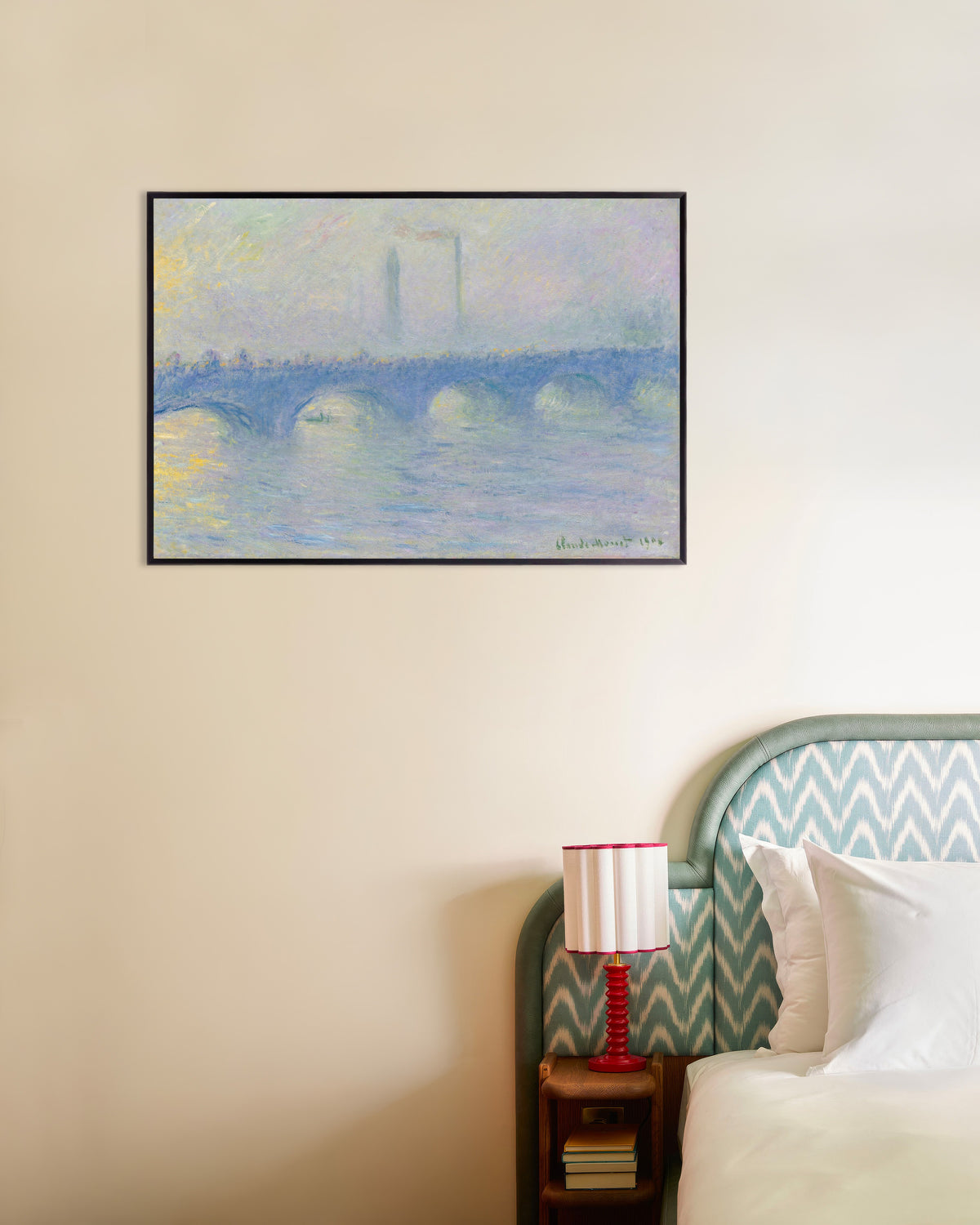 Poster Waterloo Bridge, diseffekt (1904) av Claude Monet med metallram