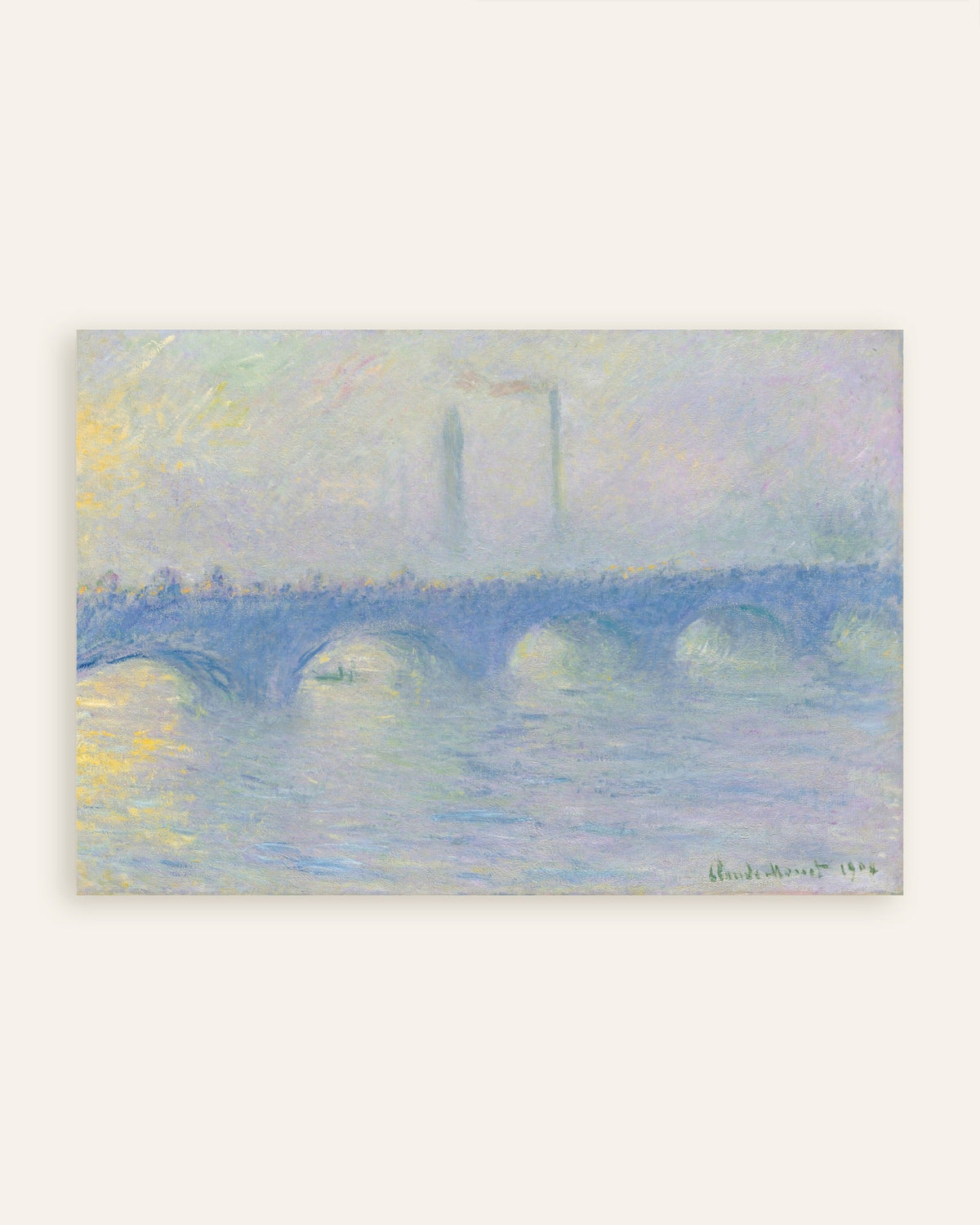 Poster Waterloo Bridge, diseffekt (1904) av Claude Monet, miniatyr