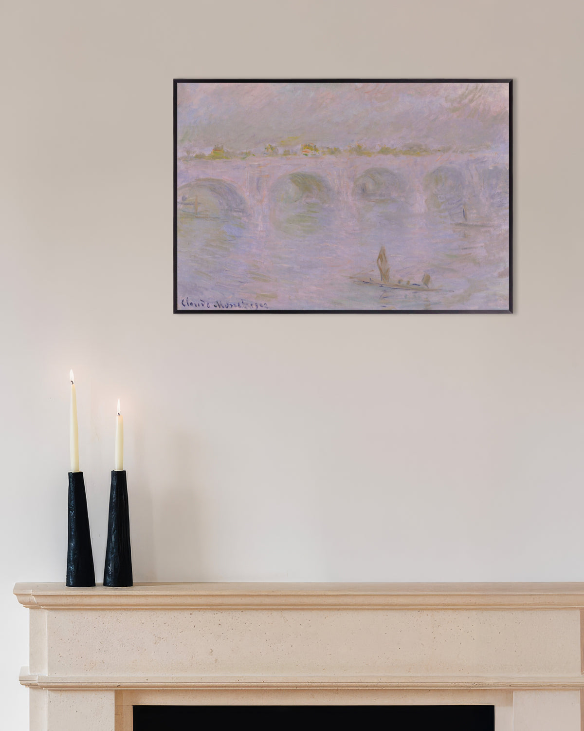 Poster Waterloo Bridge, London (1902) av Claude Monet med metallram