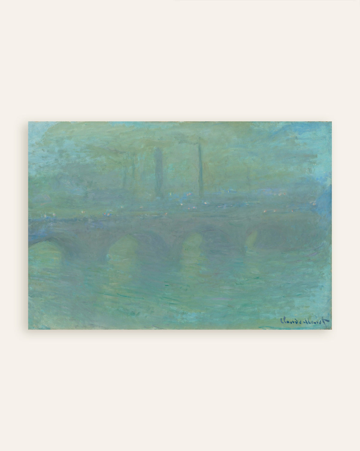 Poster Waterloo Bridge, London, i skymningen (1904) av Claude Monet, miniatyr