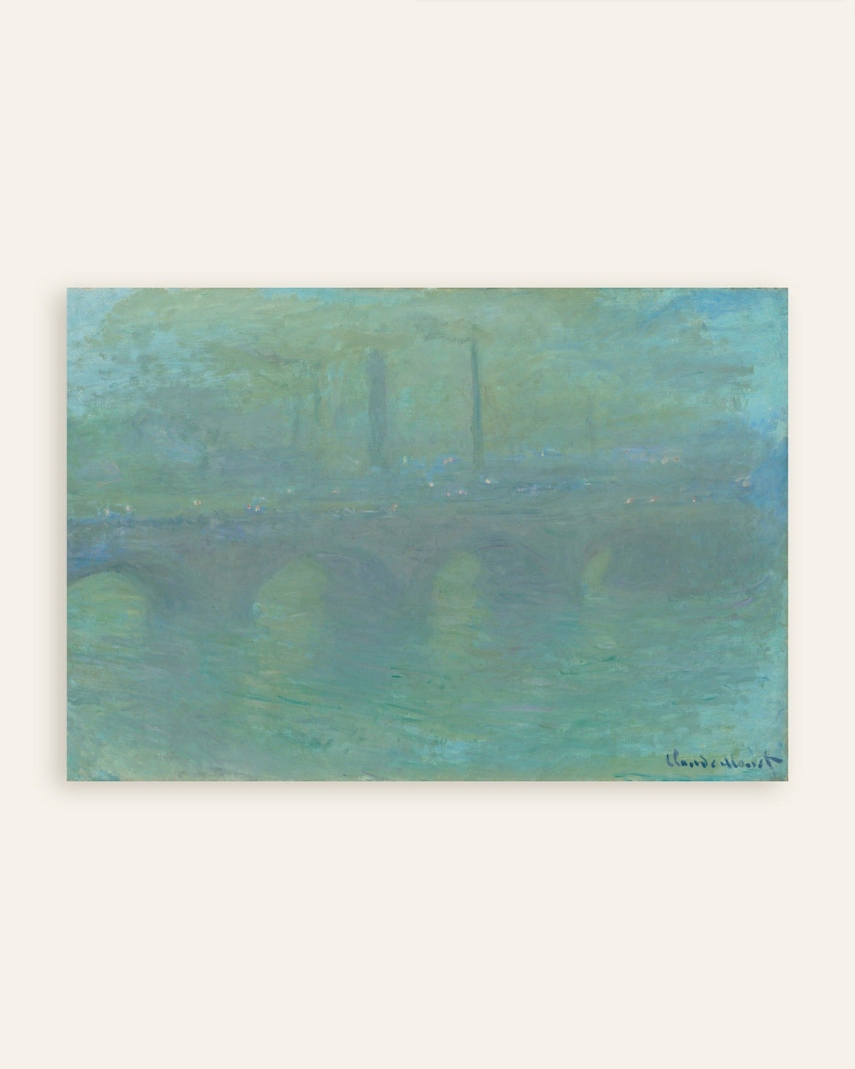 Poster Waterloo Bridge, London, i skymningen (1904) av Claude Monet, miniatyr
