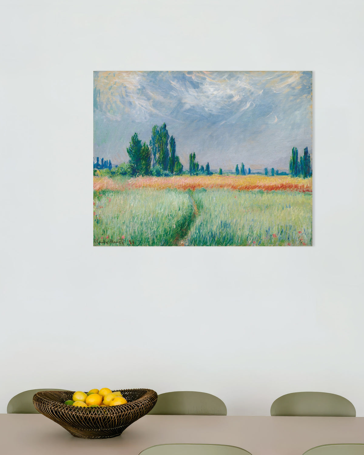 Poster Vetefält (1881) av Claude Monet