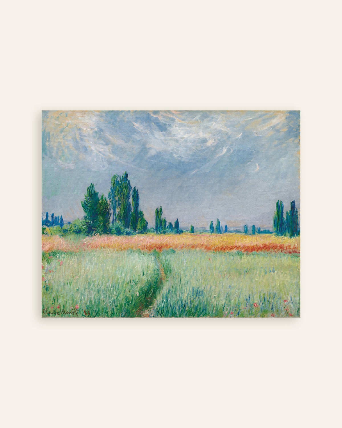 Poster Vetefält (1881) av Claude Monet, miniatyr
