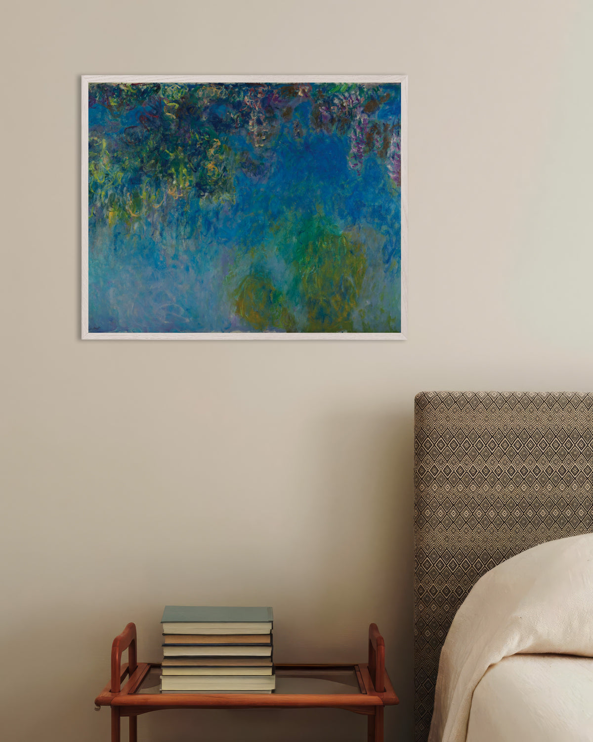 Poster Blåregn (ca 1925) av Claude Monet med vit träram