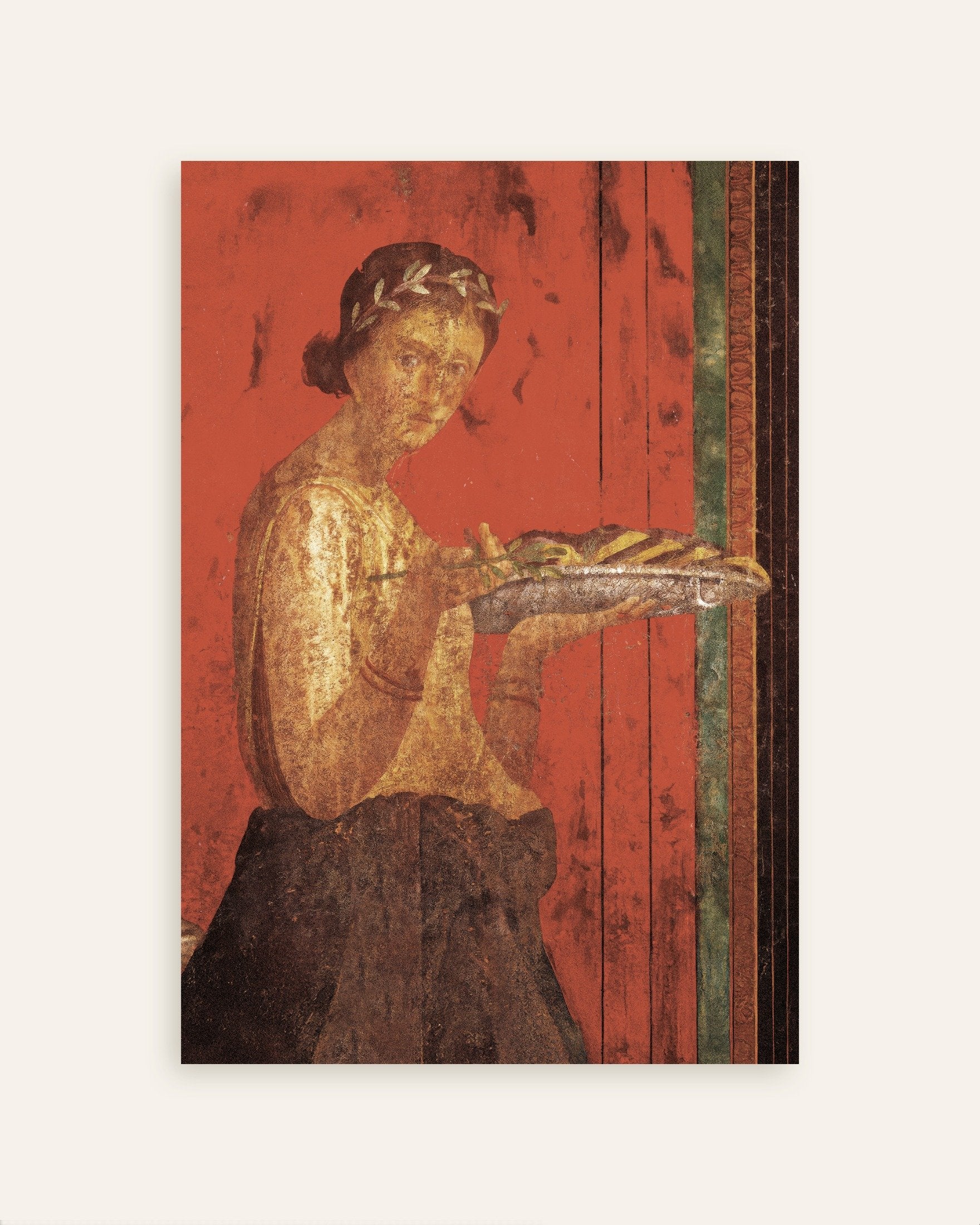 Poster of Woman with wreath fresco poster from Pompeii, thumbnail