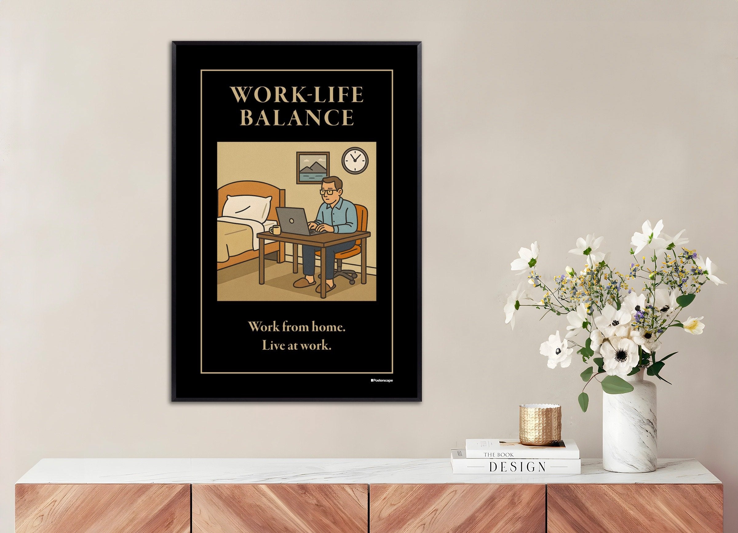 Poster of Work-Life Balance - Demotivational Poster, with metal frame